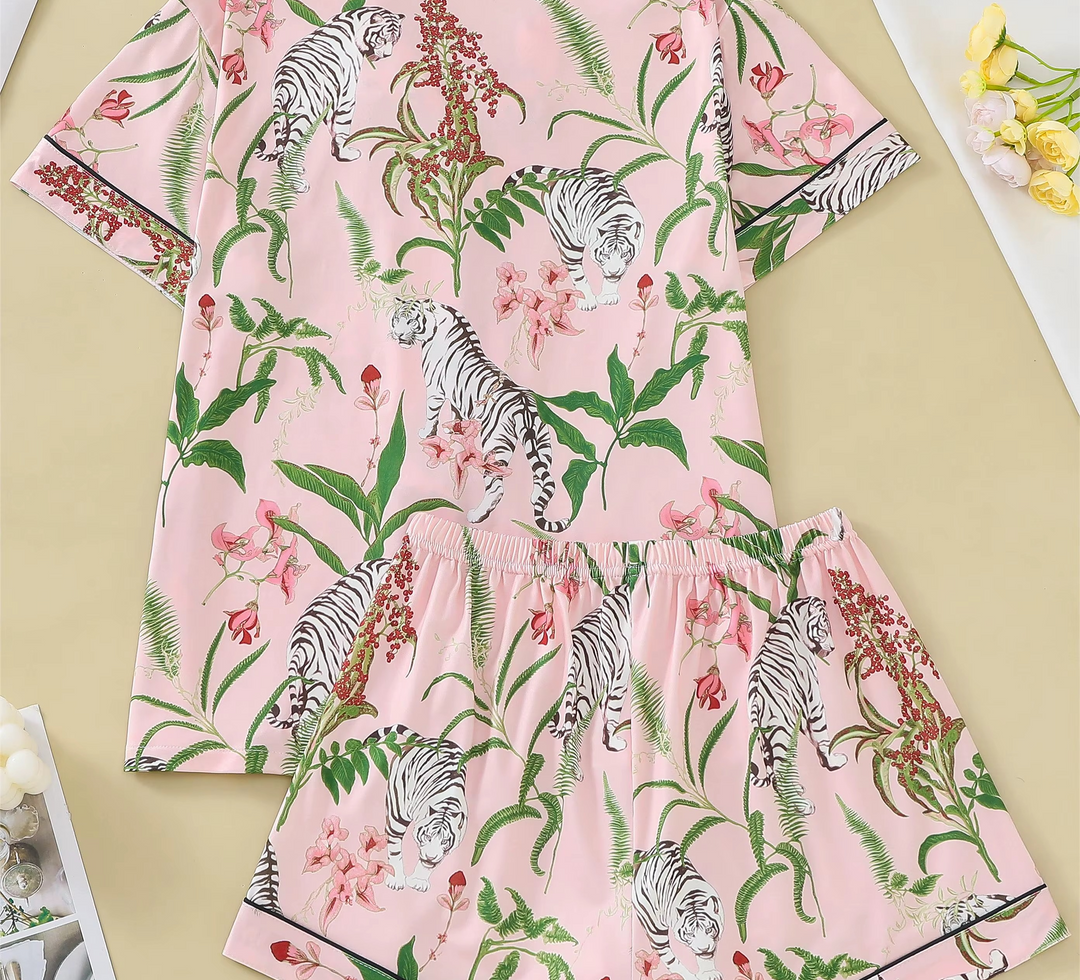 Pijama Tigre Rosa Selvagem