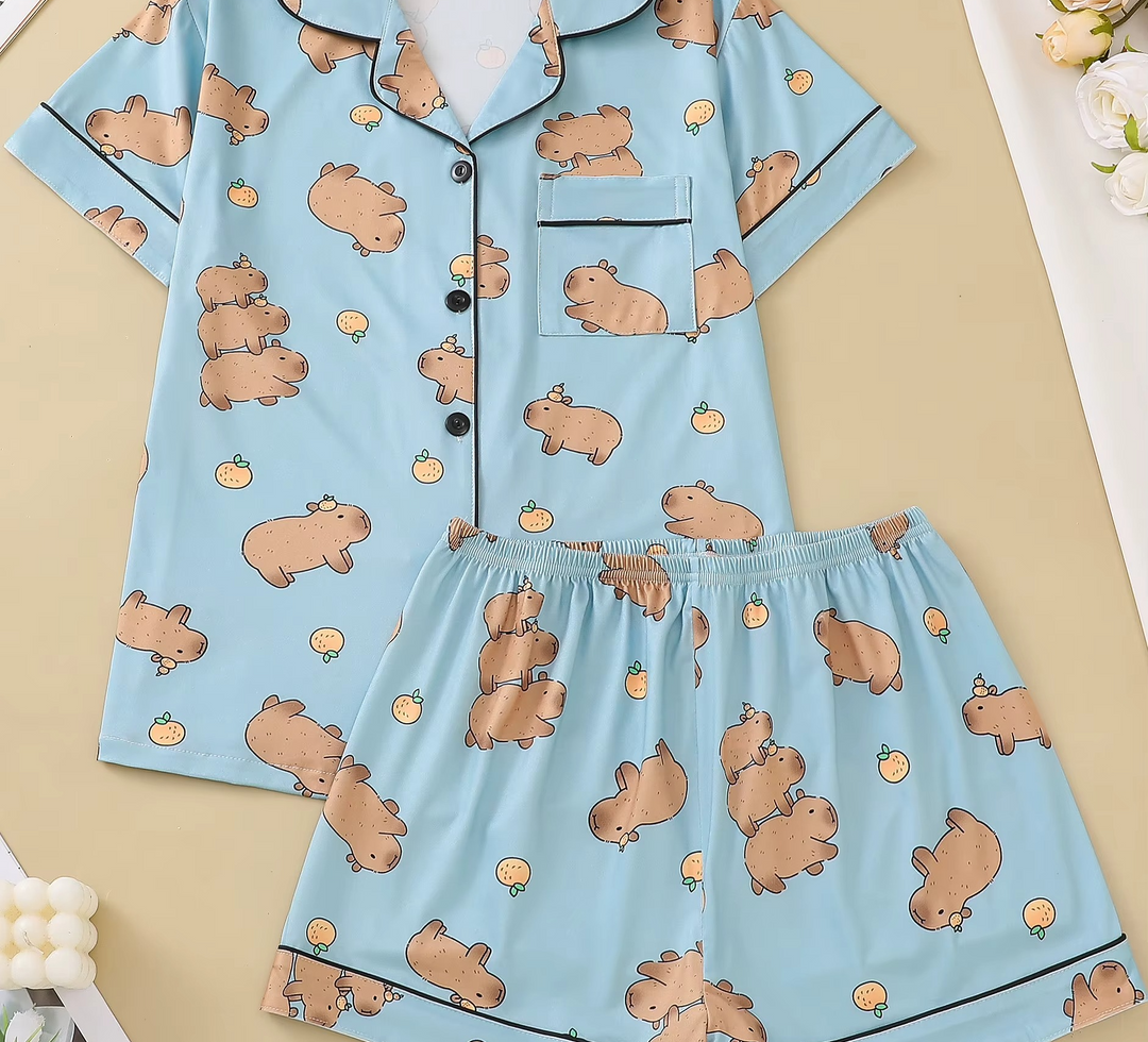 Pijama Capivaras & Laranjinhas