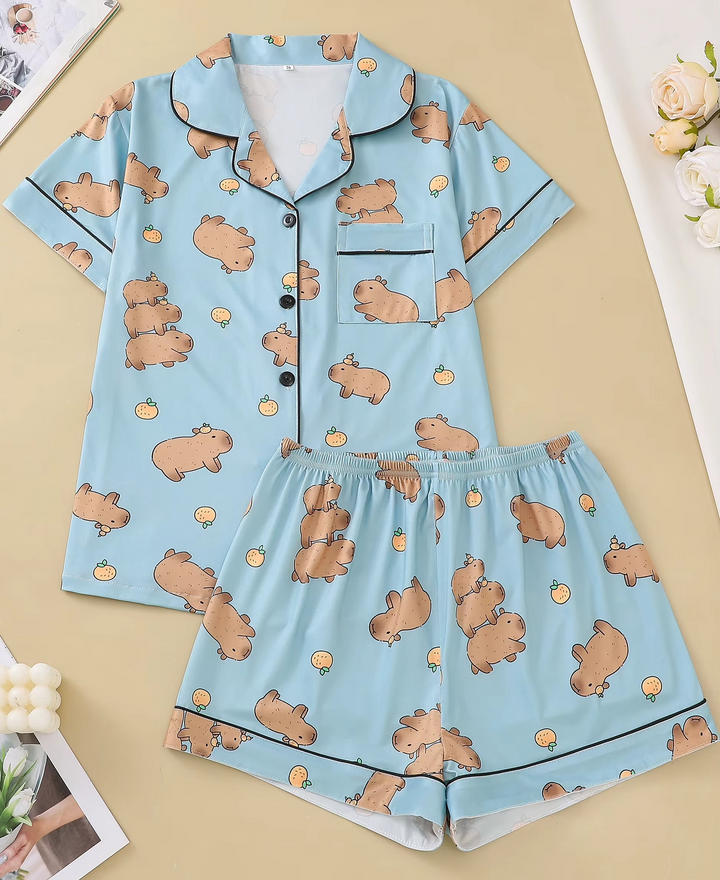 Pijama Capivaras & Laranjinhas