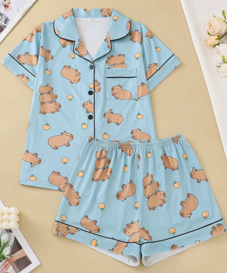 Pijama Capivaras & Laranjinhas