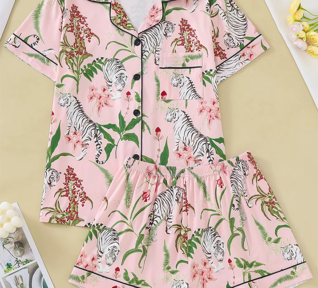 Pijama Tigre Rosa Selvagem