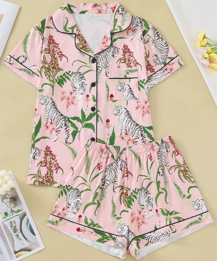 Pijama Tigre Rosa Selvagem